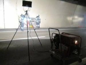 Atemschutzübung im Tunnel