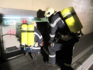 Atemschutzübung im Tunnel